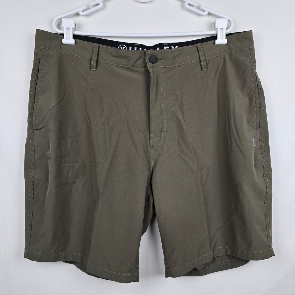 Hurley Phantom Hybrid Walkshorts Mens 40 Olive Green Quick Dry Stretch Shorts